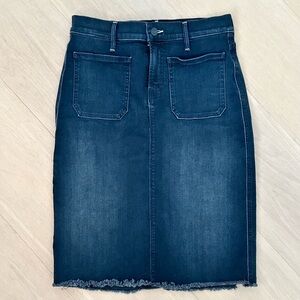 MOTHER denim raw edge skirt